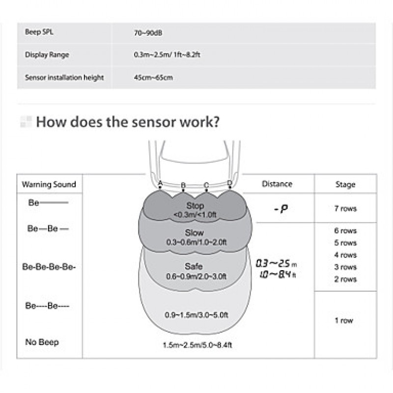 High Quality 4 Sensors And Compact Buzzer Parking Sensor, Rear Parking Sensor, Parking Assist System