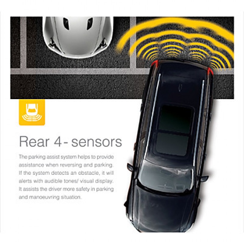 EBATC2 4 Waterproof Dual-Intelligent Compact LED DisplayRear Parking Sensor,Parking Assist System