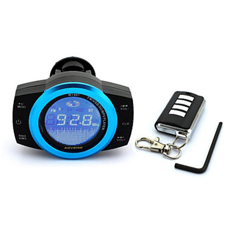 Waterproof Motorcycle Scooter Stereo Player Audio System MP3 Player,FM Radio,USB and Card Play,Alarm Theft Protection