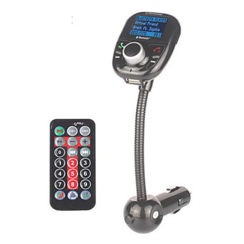 Car MP3 Audio Player Bluetooth FM Transmitter WithWireless FM Modulator Car Kit HandsFree LCD Screen USB Charger