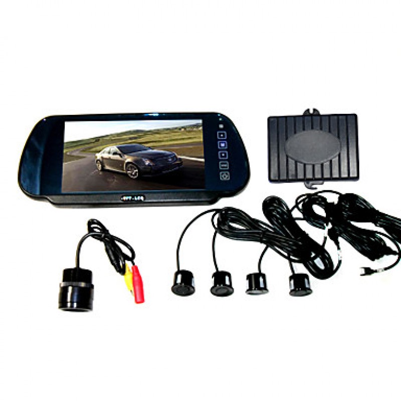 Car Reversing Set - 7 inch Rearview Mirror TFT LCD...