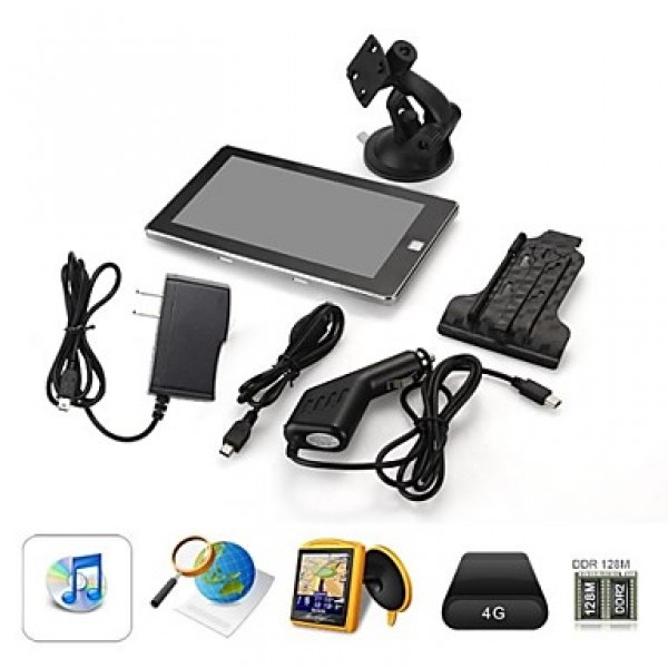 Car 7 Touch Screen Gps Navigation Mtk Fm 128Mb 4Gb...