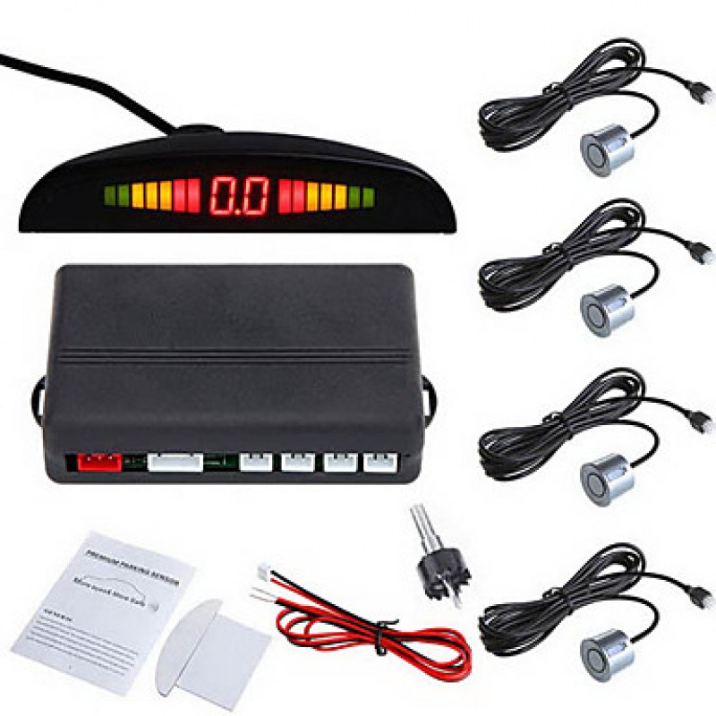 Car LED Parking Reverse Backup Radar System with B...