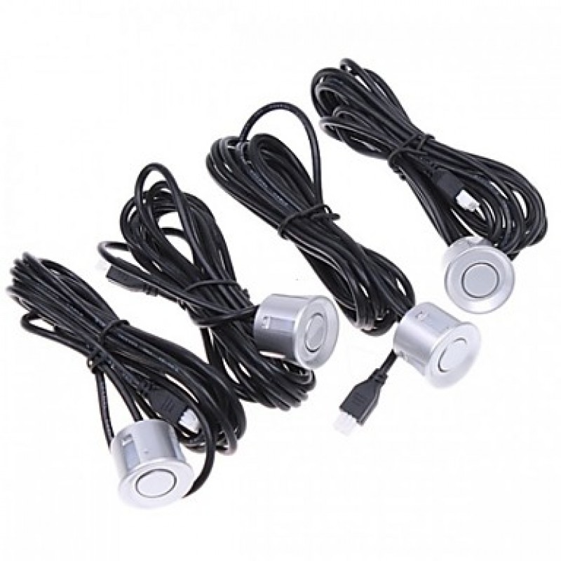 Car LED Parking Reverse Probe Backup Radar System Double CPU + 4 Sensor