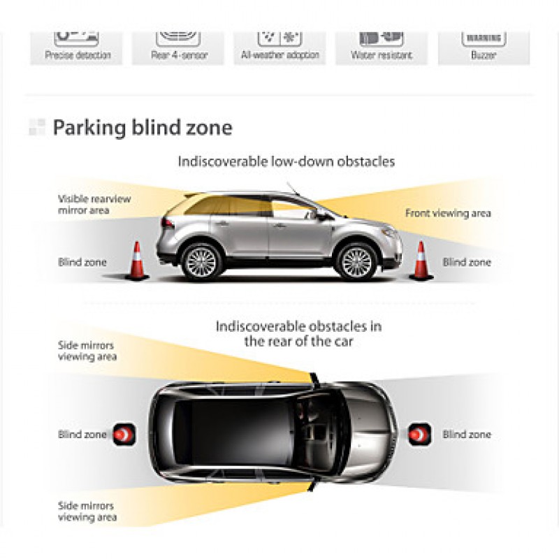 High Quality 4 Sensors And Compact Buzzer Parking Sensor, Rear Parking Sensor, Parking Assist System