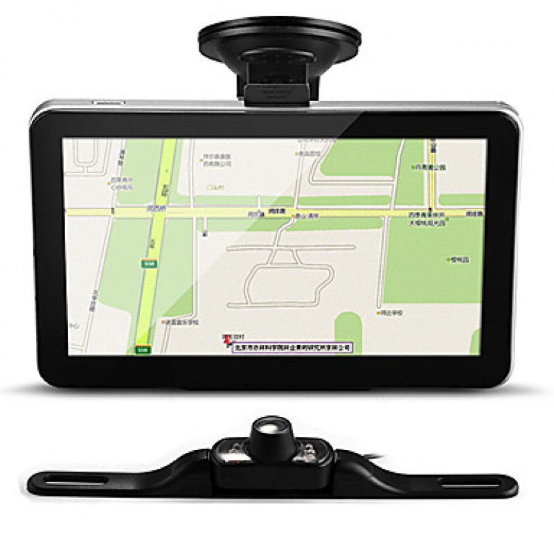 Car 7 GPS Navigation Bluetooth 4GB Map + 7 LED IR Night Vision Rearview Camera
