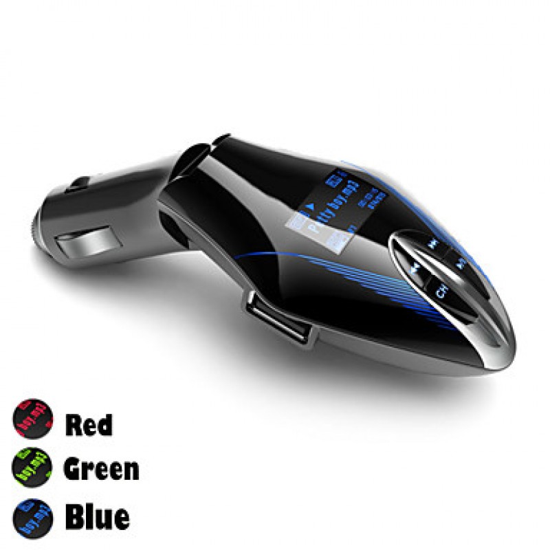 12V~24V USB Car Charger with FM Transmitter MP3 Player Function, Support USB Memory Input / 3.5mm Line-In