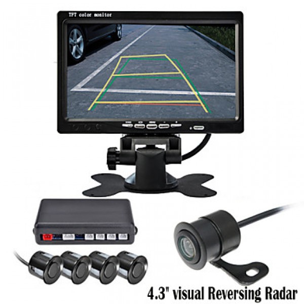 7 Inch 4 probe Parking Sensors LCD Display Camera ...